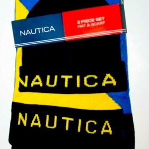 Nautica Set Scarf Hat Mens Gift Winter